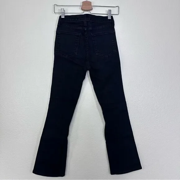 Veronica Beard Carolyn 10” Baby Boot Cropped Jeans Tux Stripes Size 24 in Raven - Picture 10 of 10